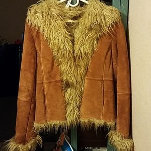 MODA International suede jacket faux fur